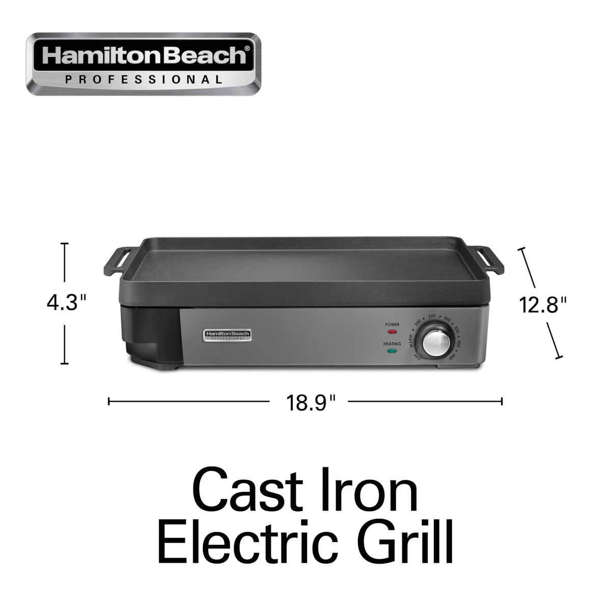 Hamilton Beach Professional Cast Iron Electric Griddle & Grill