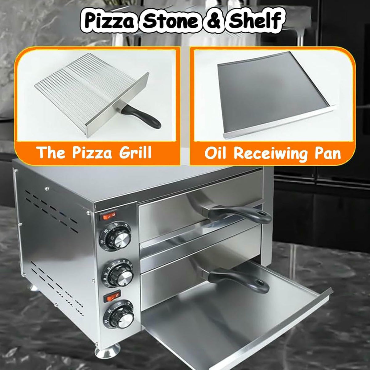 WZUOPG 12-Inch Double-Deck Commercial Pizza Oven