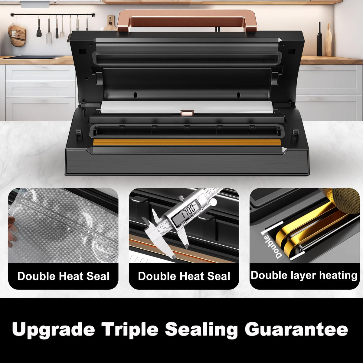 Commercial Automatic Vacuum Sealer with Double Heat Seal