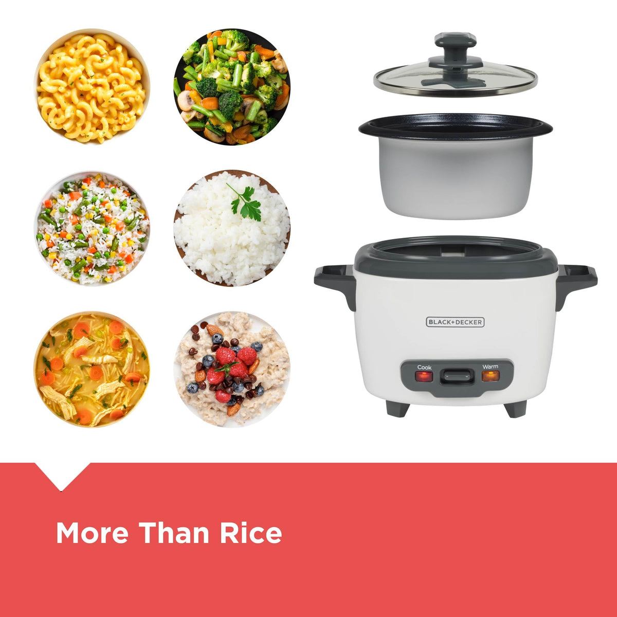 BLACK+DECKER RC503 3-Cup Compact Rice Cooker