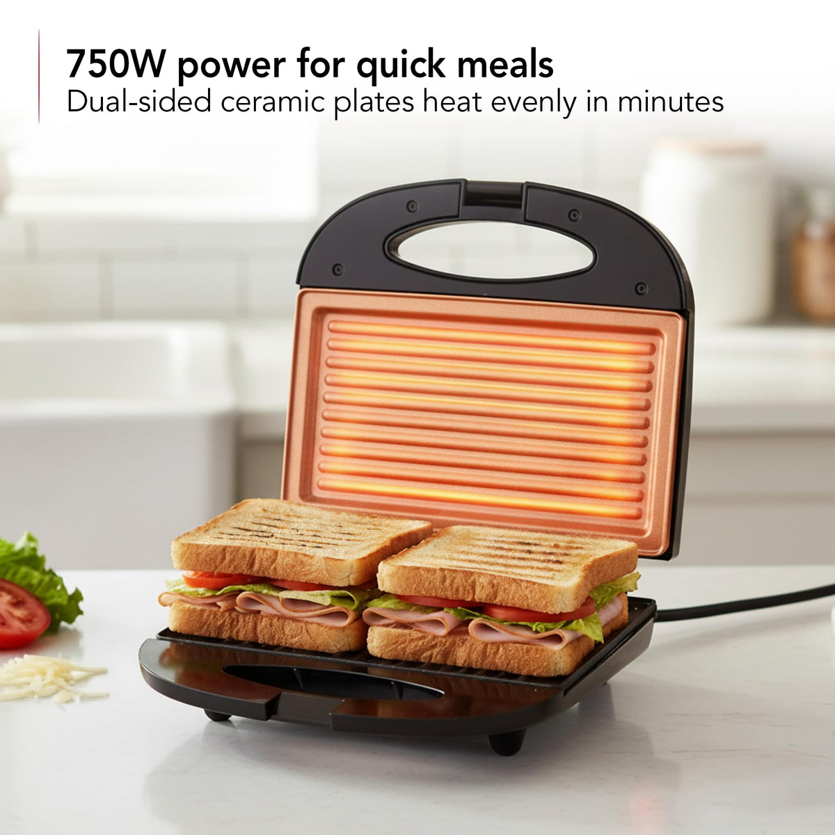 OVENTE Electric Panini Press & Sandwich Maker