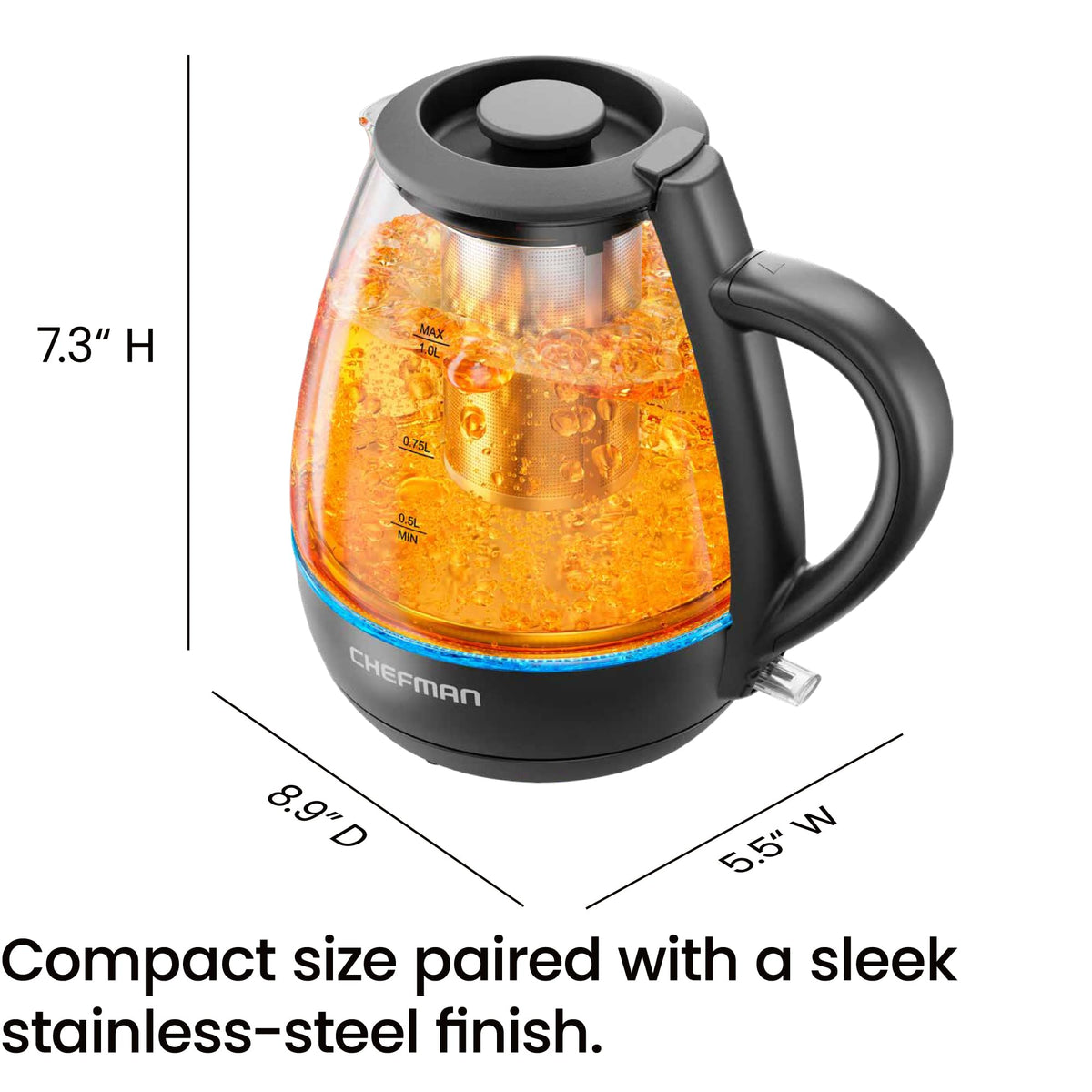 Chefman Electric Tea Kettle with Built-In Infuser