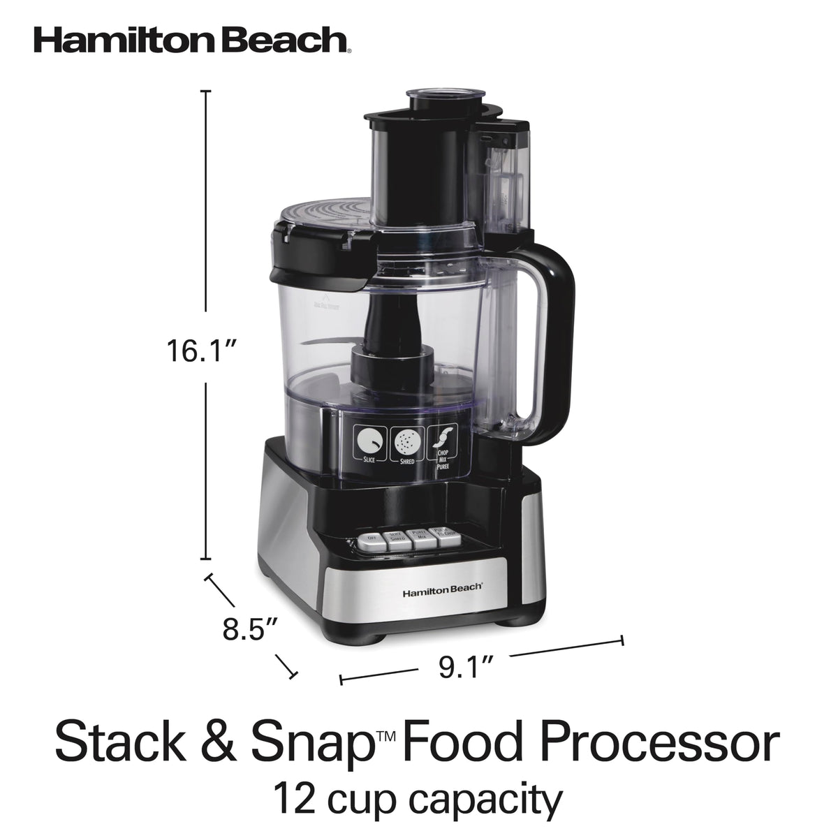 Hamilton Beach 12-Cup Stack & Snap Food Processor