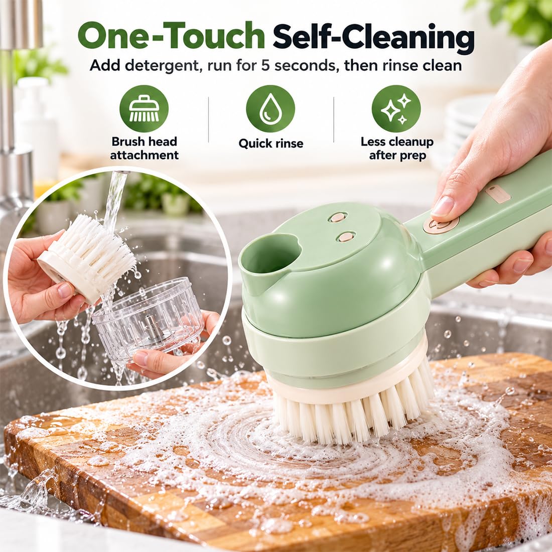 4-in-1 Wireless Electric Vegetable Chopper with Multi Blades