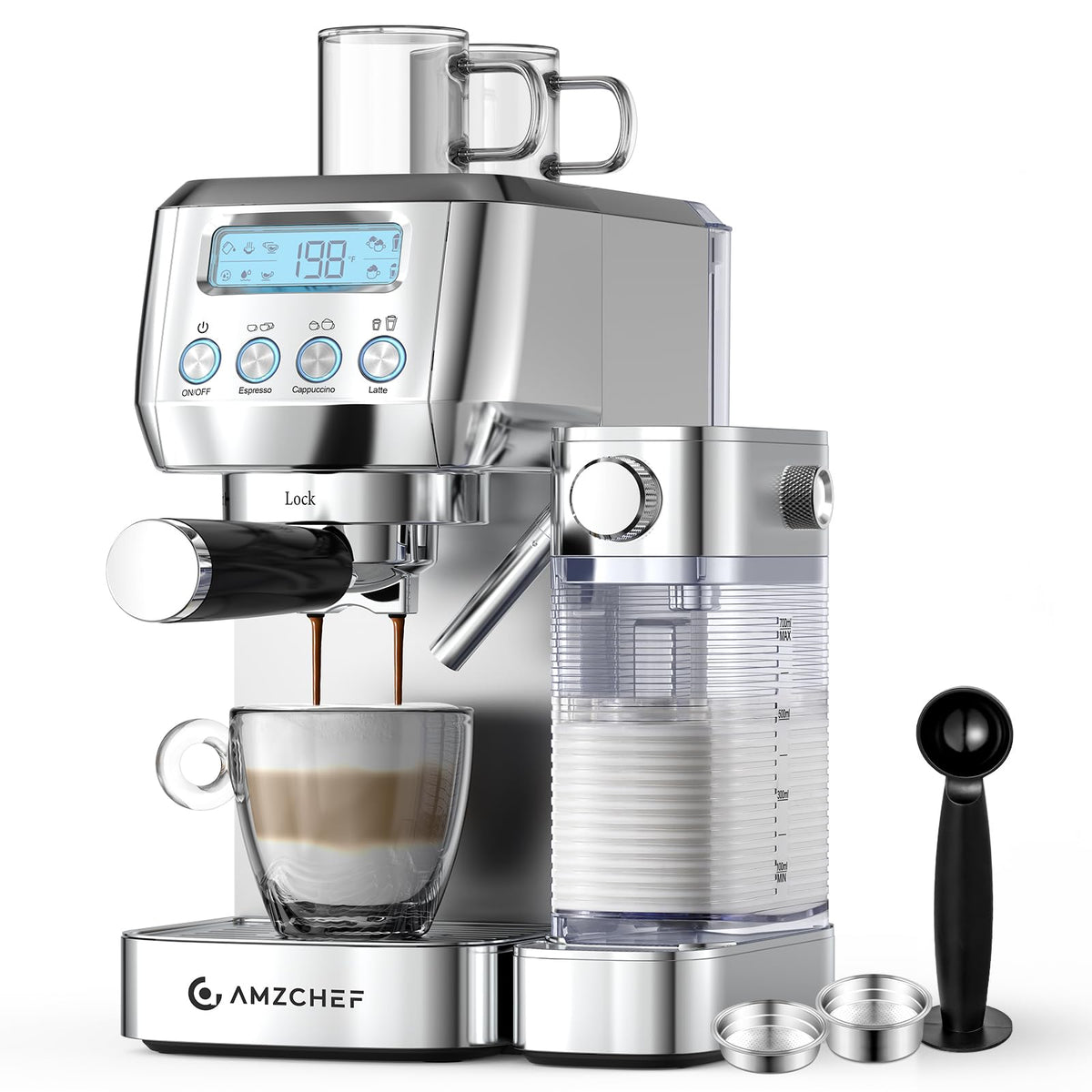 AMZCHEF Espresso Machine with Automatic Milk Frother