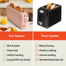 BELLA 2-Slice Slim Toaster for Compact Kitchen Spaces