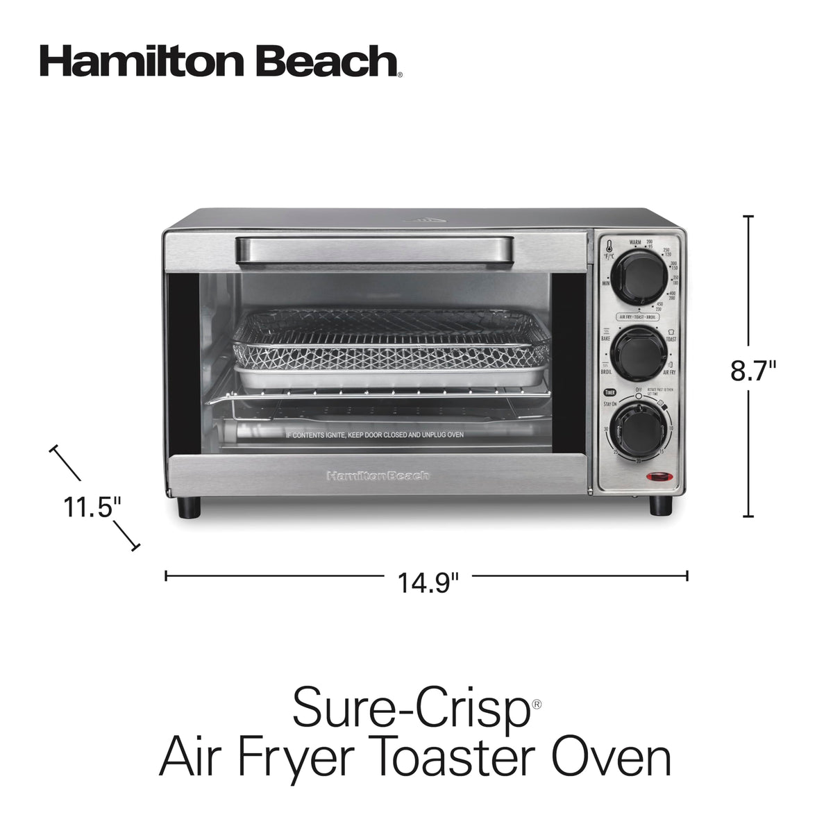 Hamilton Beach 4-Slice Air Fryer Toaster Oven Combo
