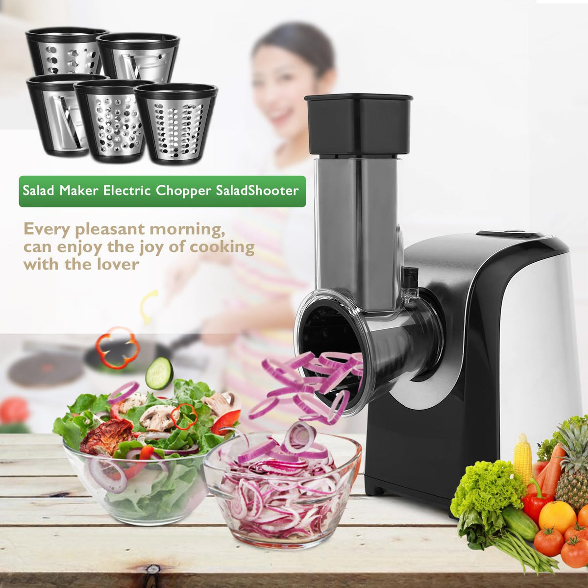 5-in-1 Electric Cheese Grater, Slicer & Shredder