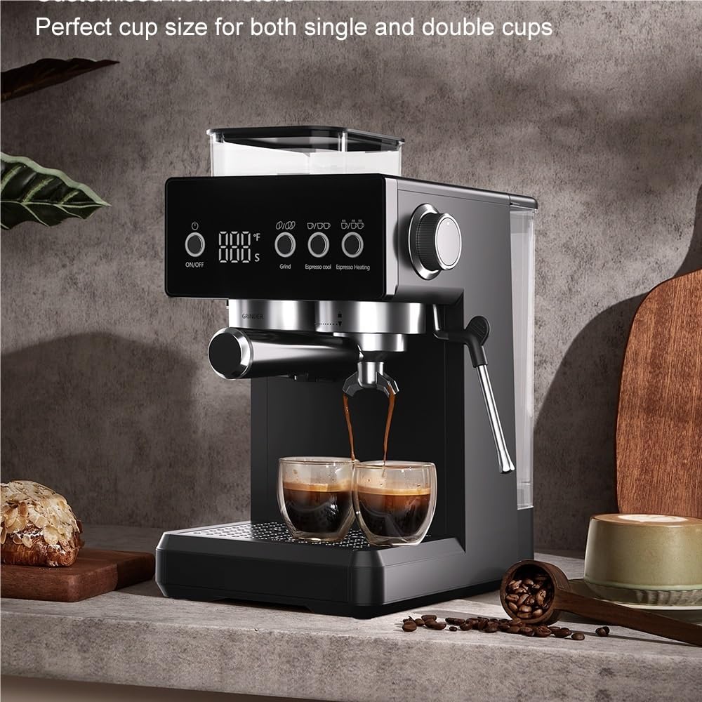 KZOFGUHCM Semi-Automatic Coffee Machine with Grinder