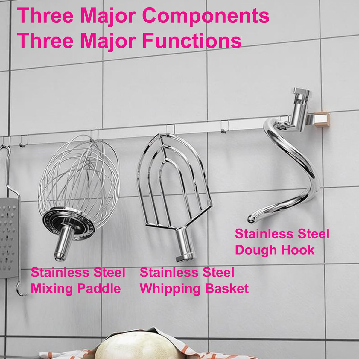 Heavy-Duty Commercial Stand Mixer with Stainless Steel Bowl