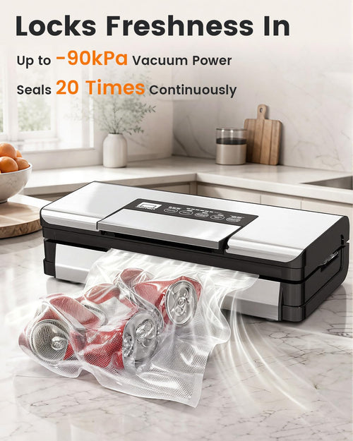 90kPa Food Vacuum Sealer with Cutter & Roll Storage