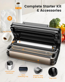 90kPa Food Vacuum Sealer with Cutter & Roll Storage