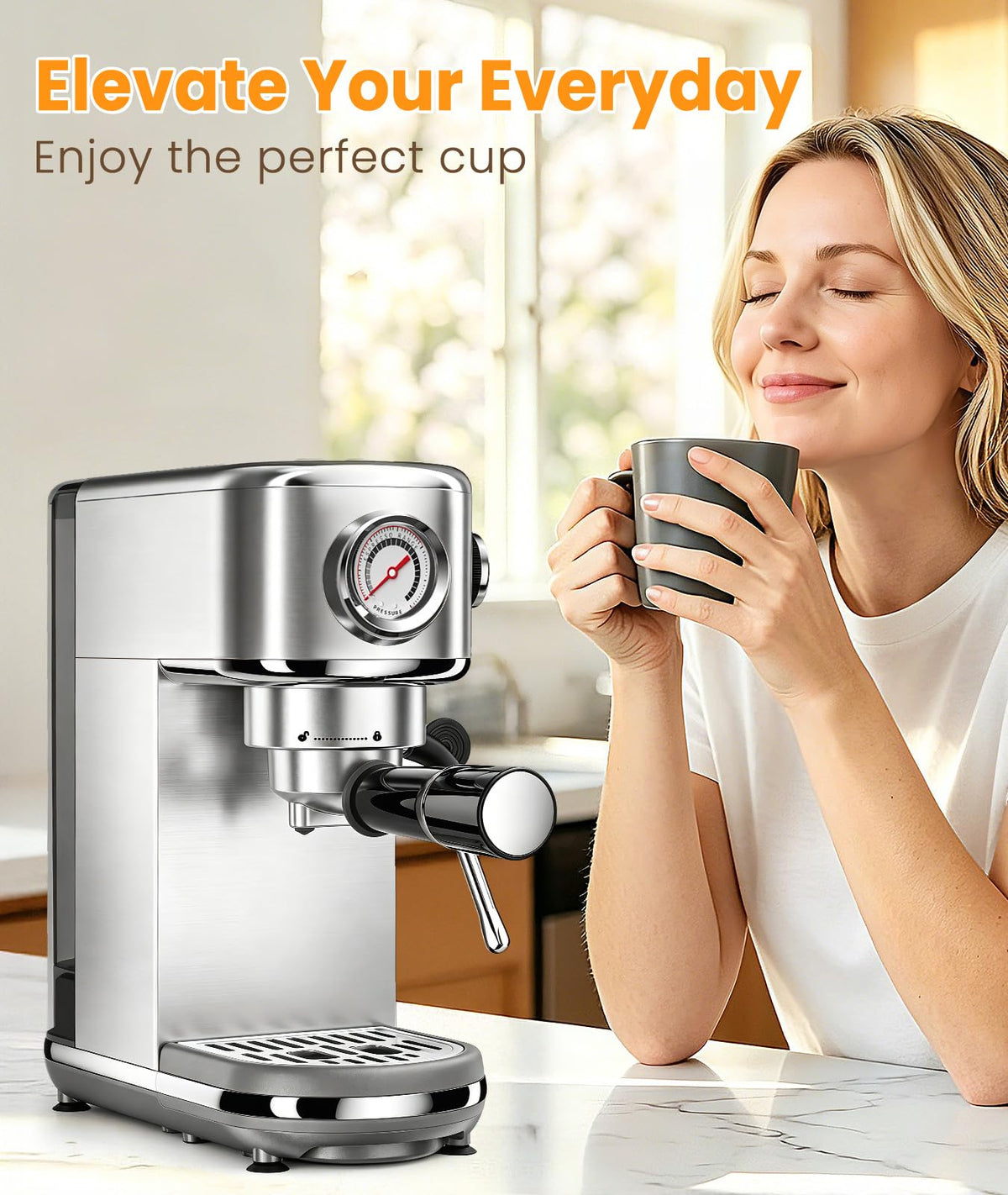 Atatix 20-Bar Espresso Machine with Milk Frother