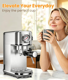 Atatix 20-Bar Espresso Machine with Milk Frother