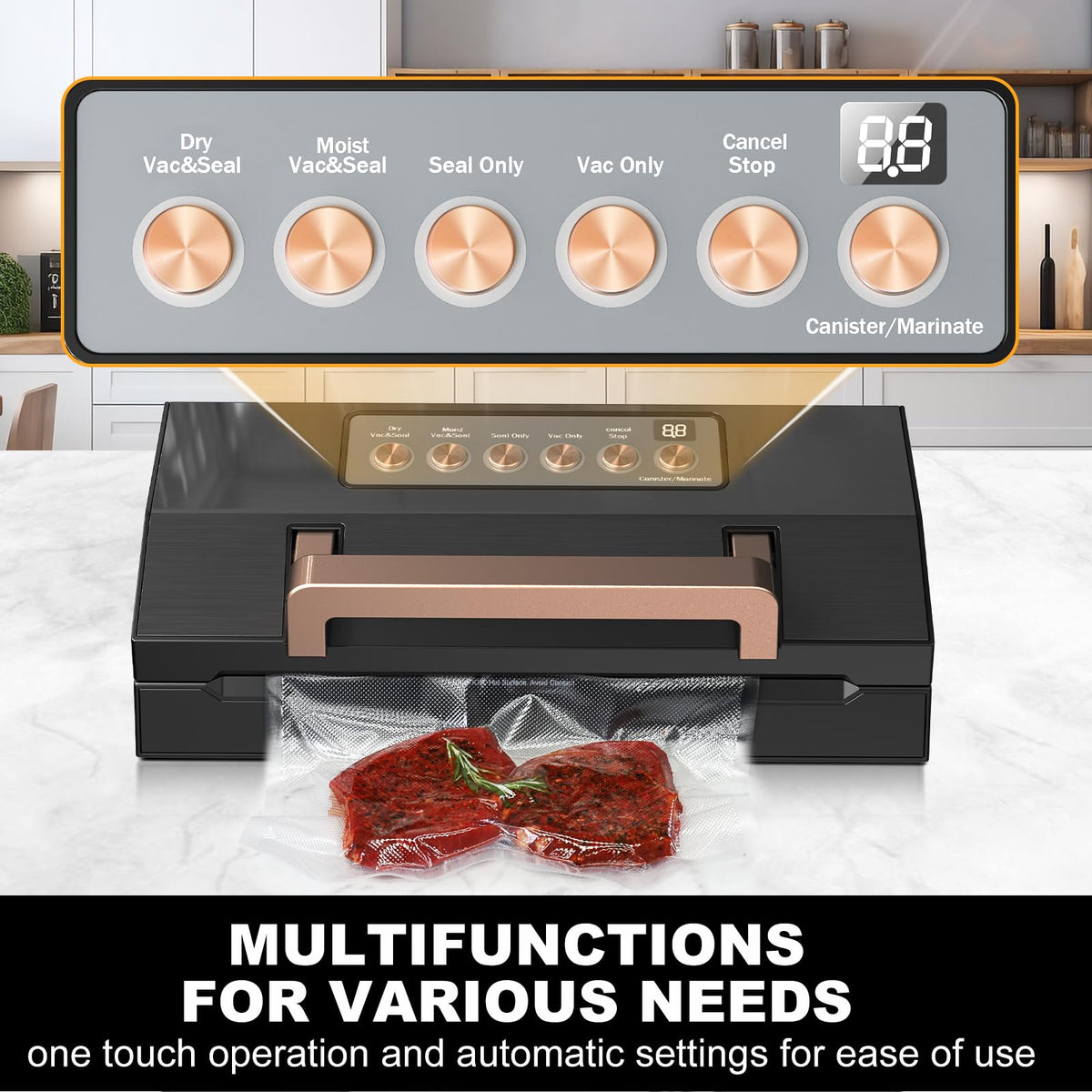 Commercial Automatic Vacuum Sealer with Double Heat Seal
