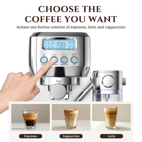 AMZCHEF Espresso Machine with Automatic Milk Frother