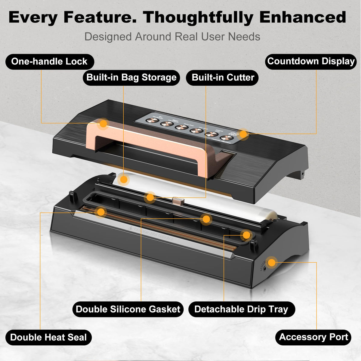 Commercial Automatic Vacuum Sealer with Double Heat Seal