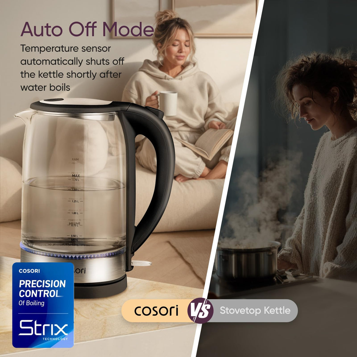 COSORI Electric Tea Kettle for Fast Boiling Water