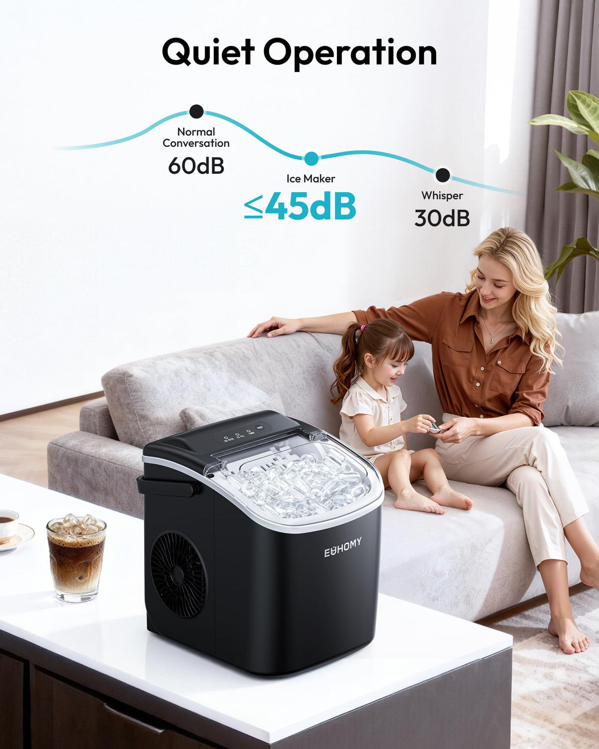 EUHOMY BBS186 Portable Countertop Ice Maker Machine