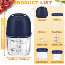 Electric Garlic Chopper with 2 Bowls for Meat & Vegetables