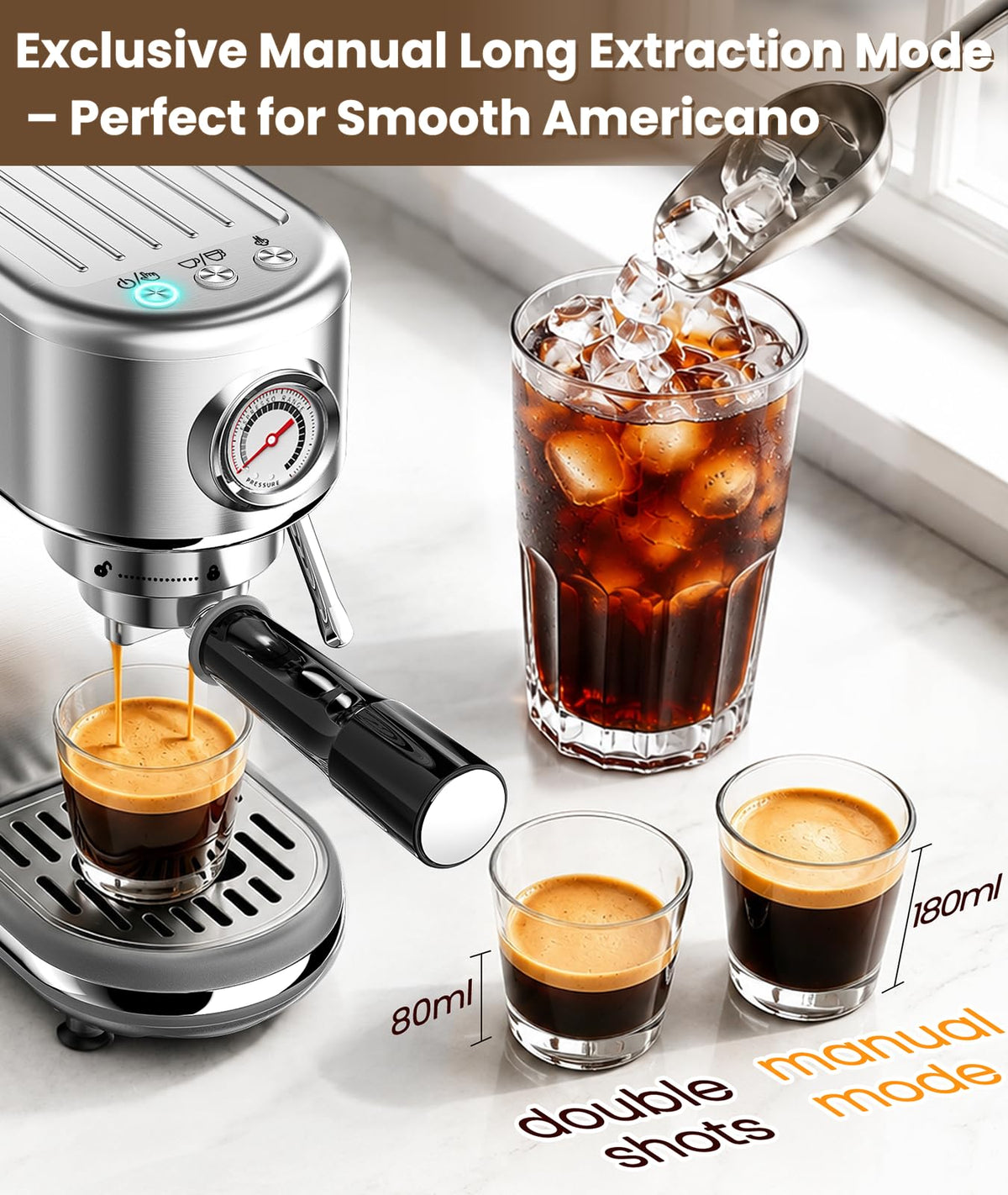 Atatix 20-Bar Espresso Machine with Milk Frother