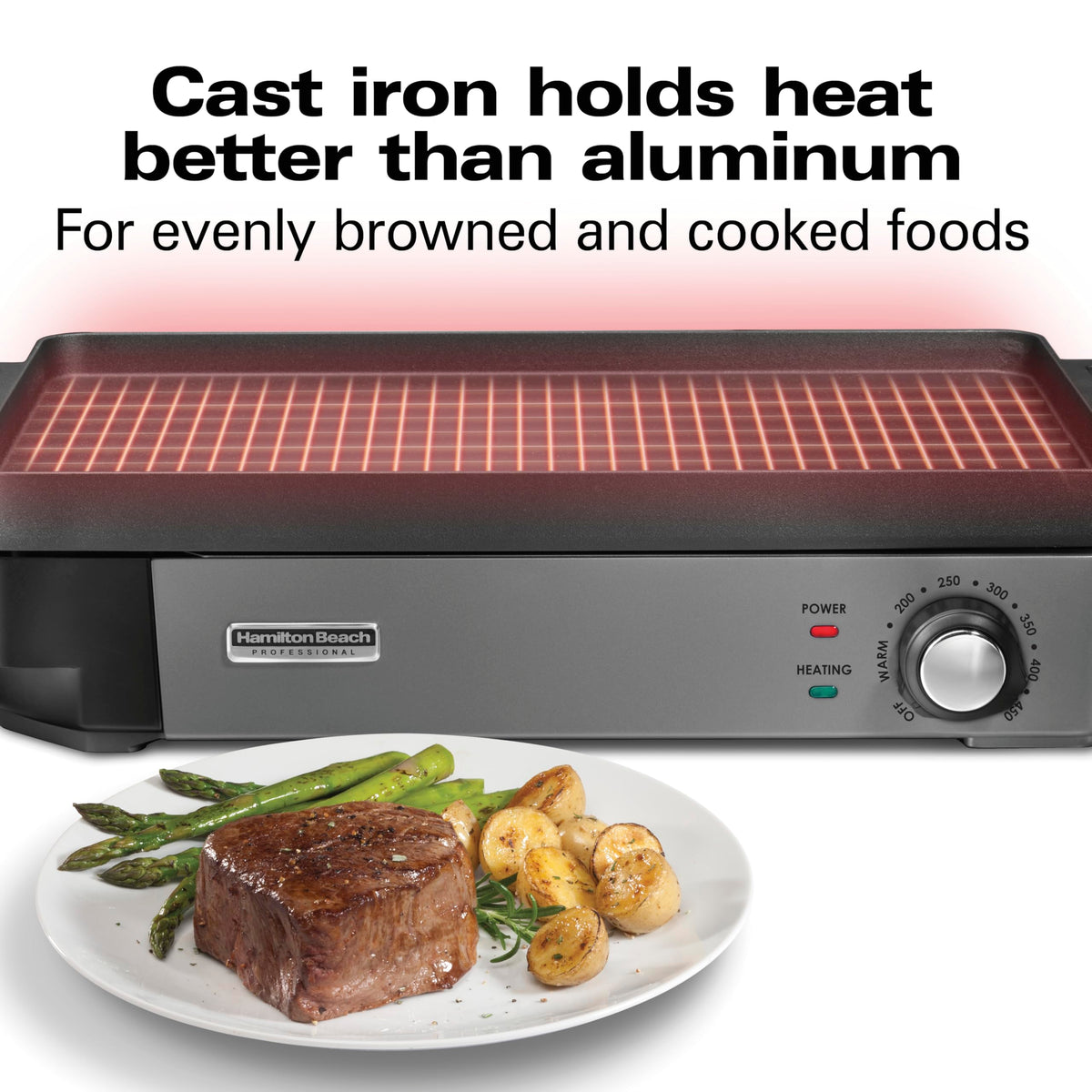 Hamilton Beach Professional Cast Iron Electric Griddle & Grill