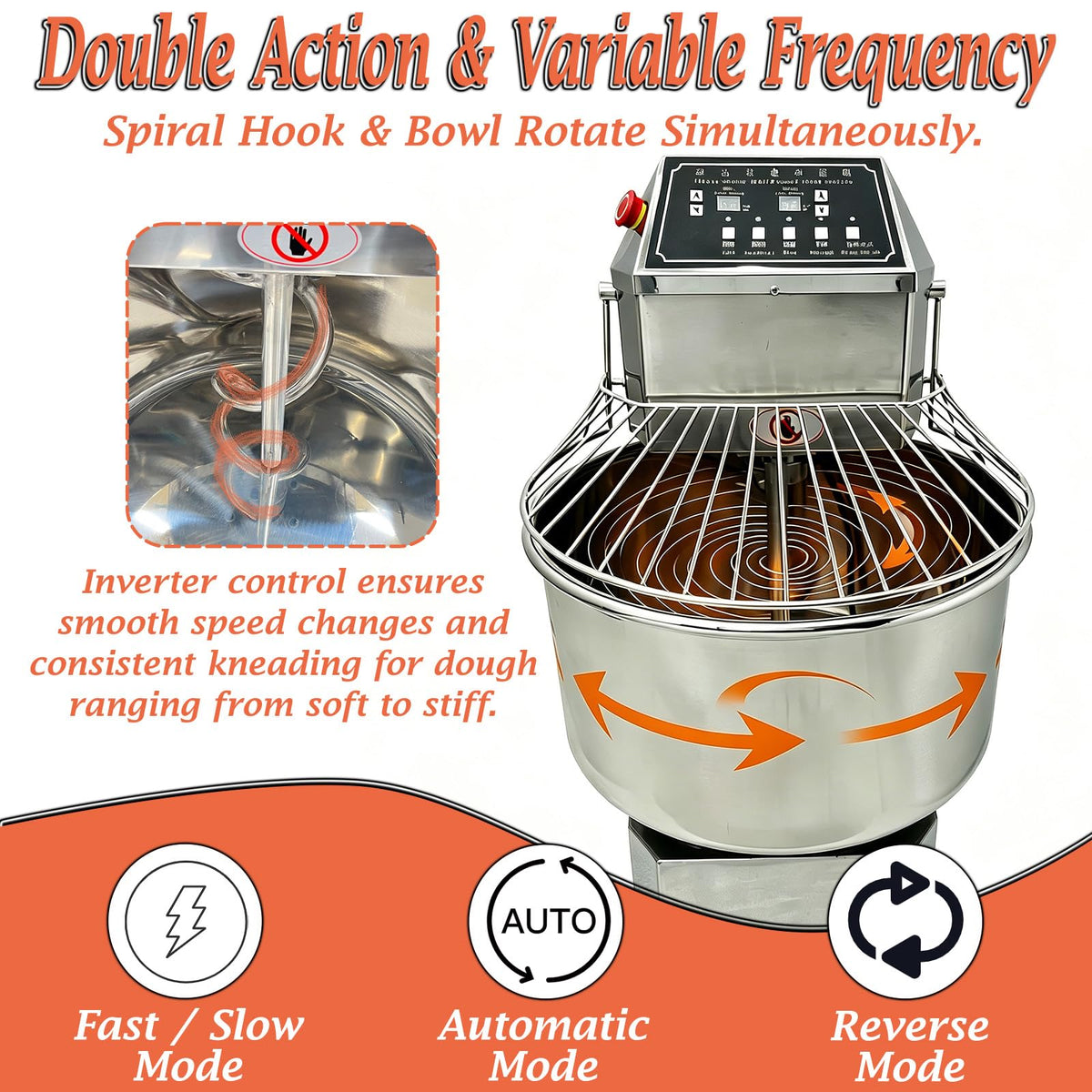 Banfluxion 50L Commercial Spiral Dough Mixer