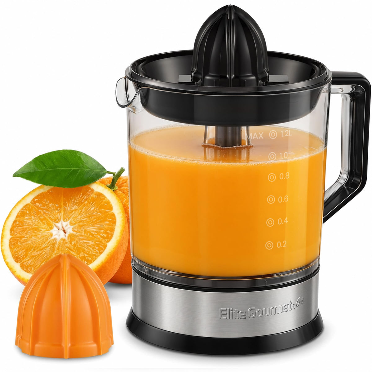 Elite Gourmet Electric Citrus Juicer for Fresh Juice