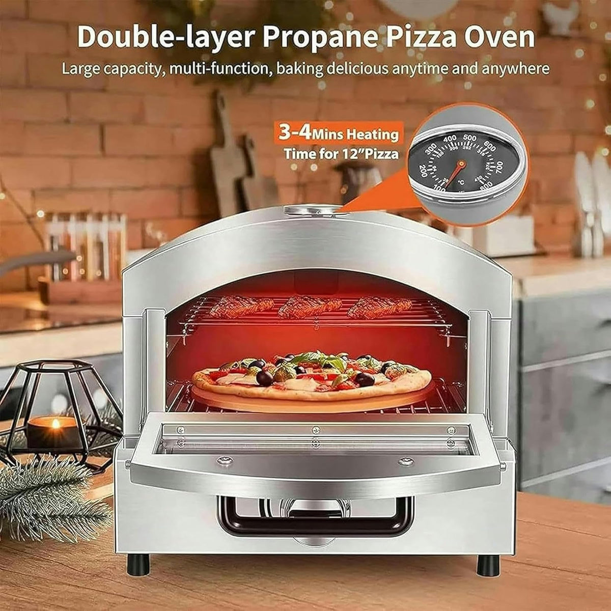 Stainless Steel Electric Pizza & Toaster Oven