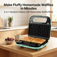 KEINVE 3-in-1 Waffle Maker with Interchangeable Plates