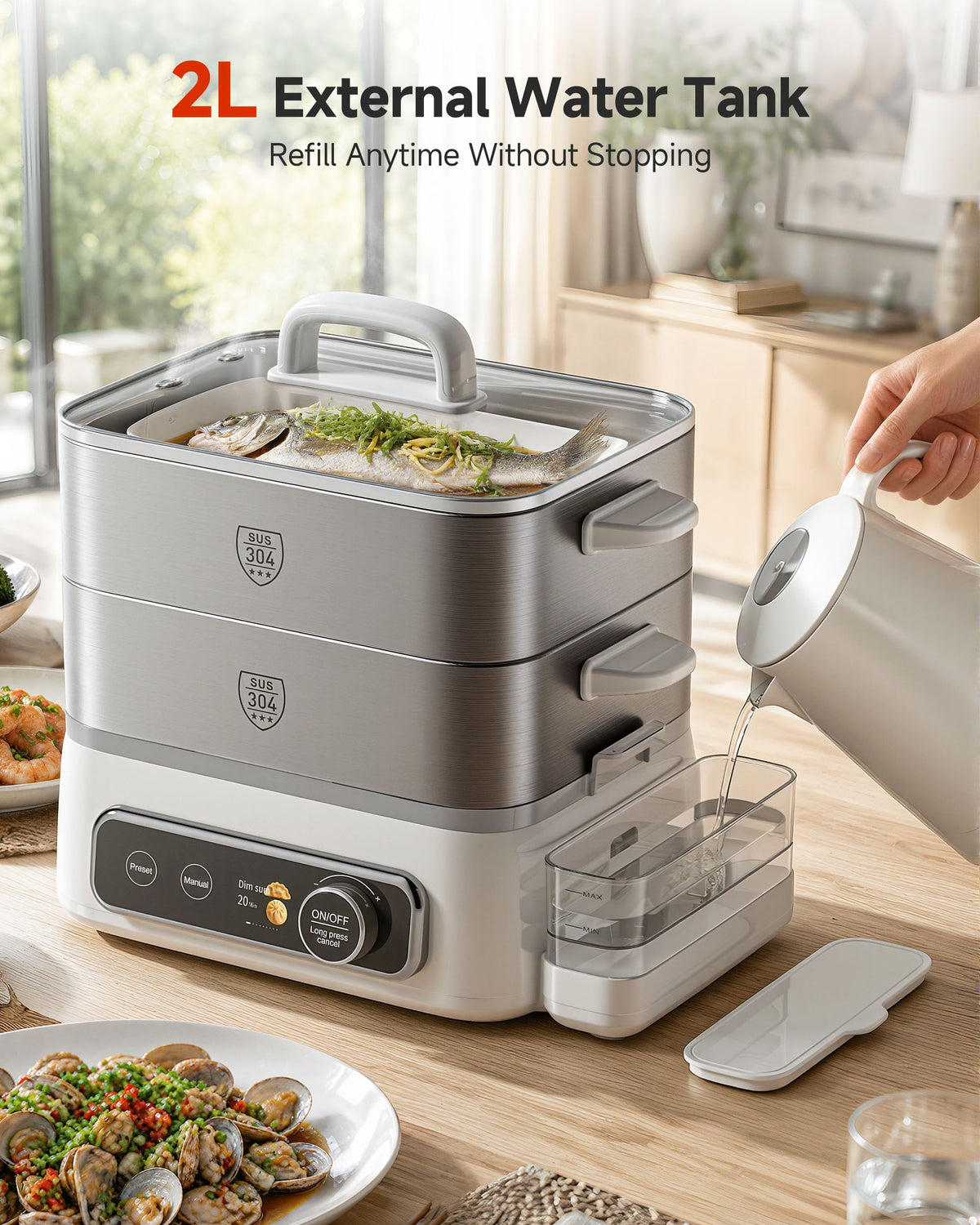 Electric Food Steamer for Vegetables, Seafood & More