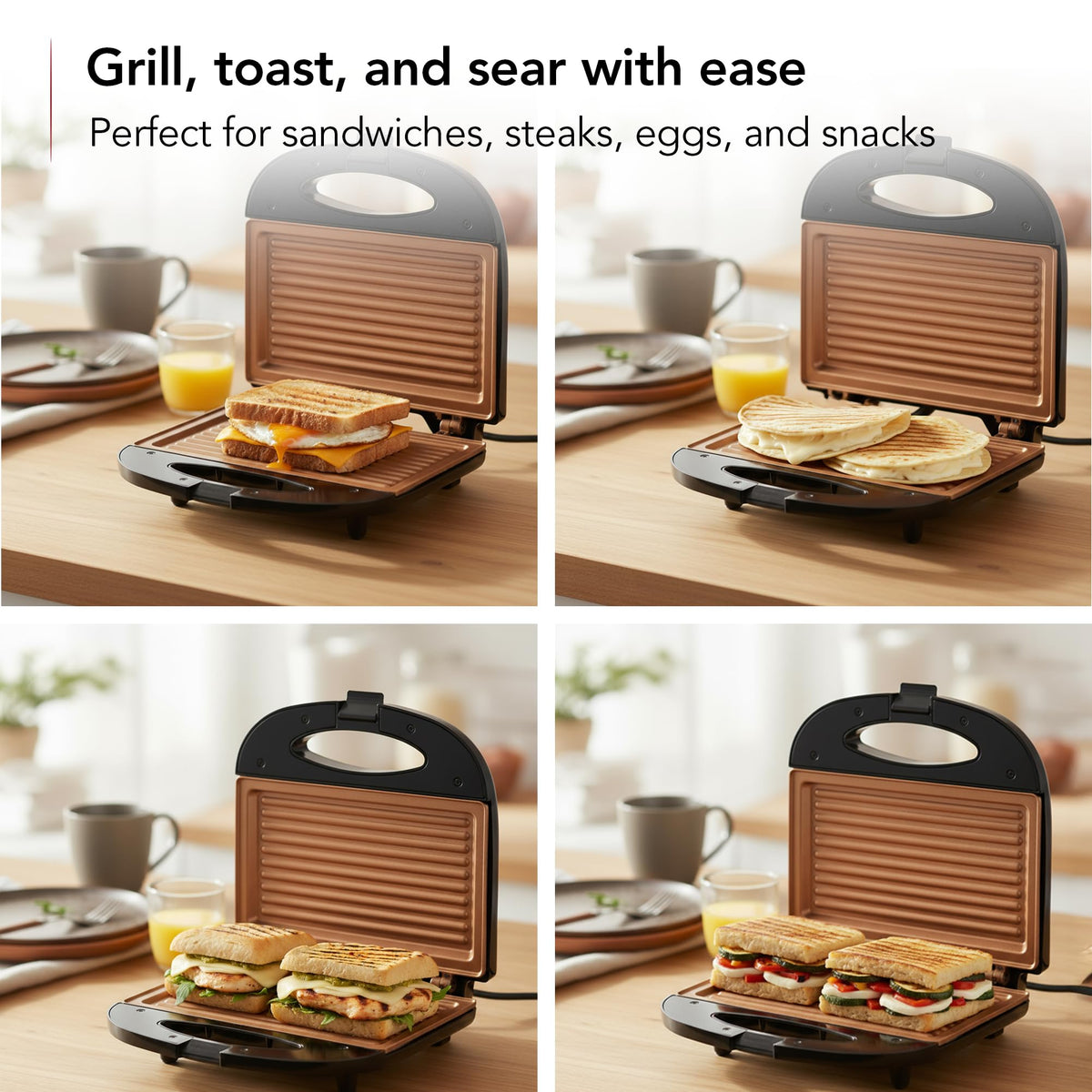 OVENTE Electric Panini Press & Sandwich Maker