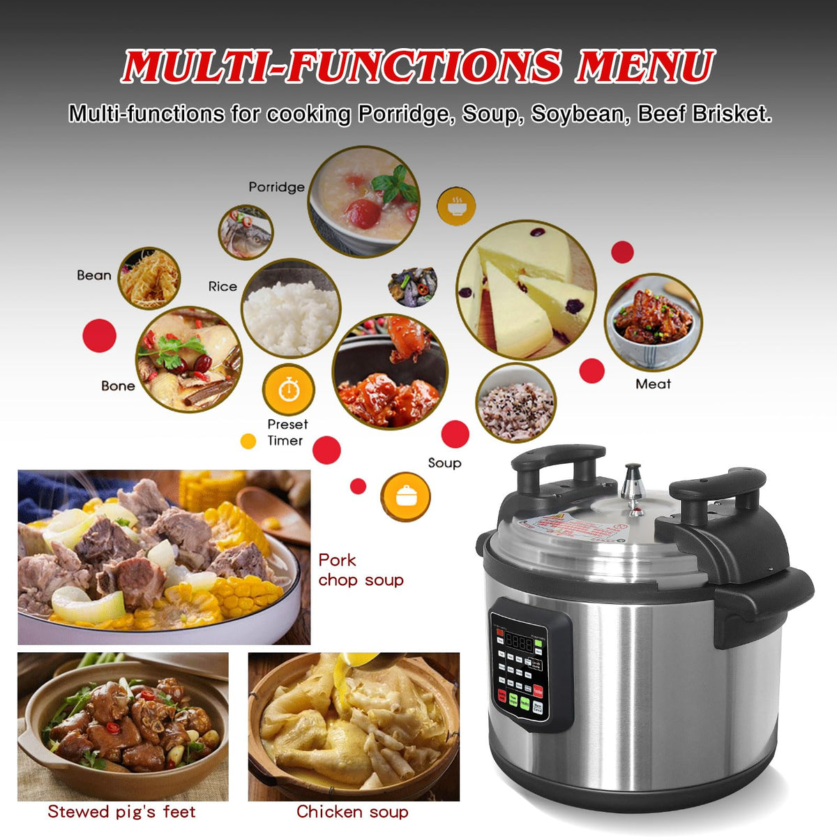 Kolice 60L Commercial Multi-Function Pressure Cooker