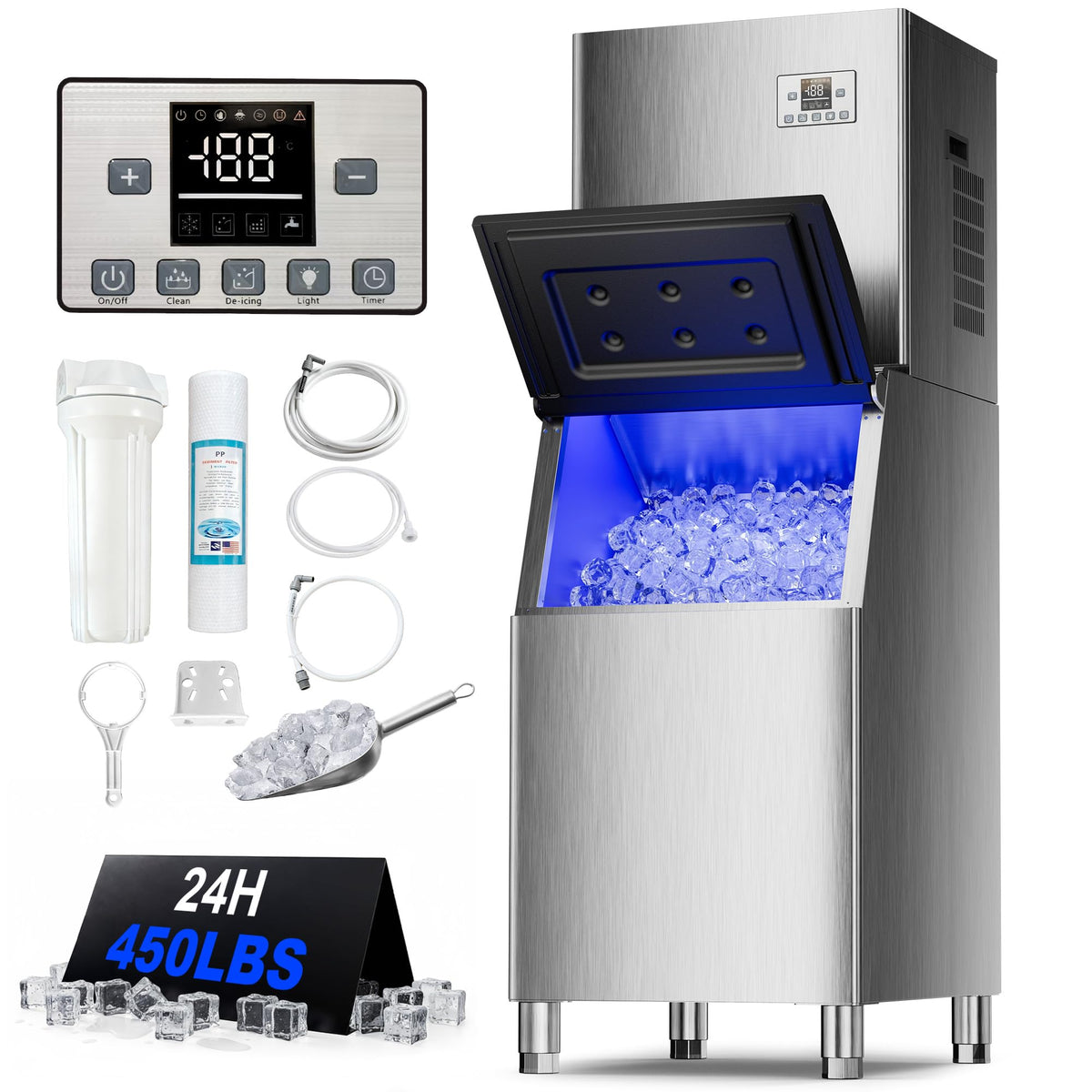 Commercial Ice Maker Machine, Industrial Ice Maker for Hotel Bar Business