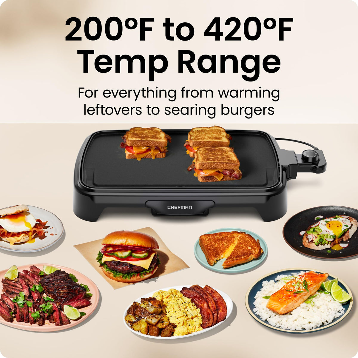Chefman Extra-Large Electric Griddle with Temperature Control