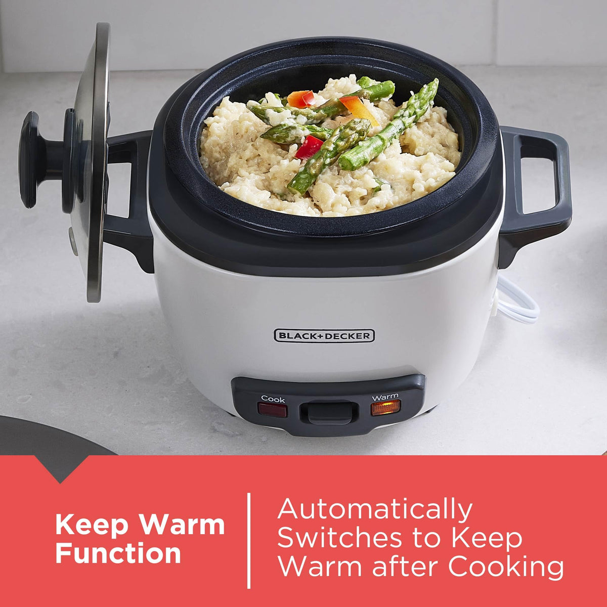 BLACK+DECKER RC503 3-Cup Compact Rice Cooker
