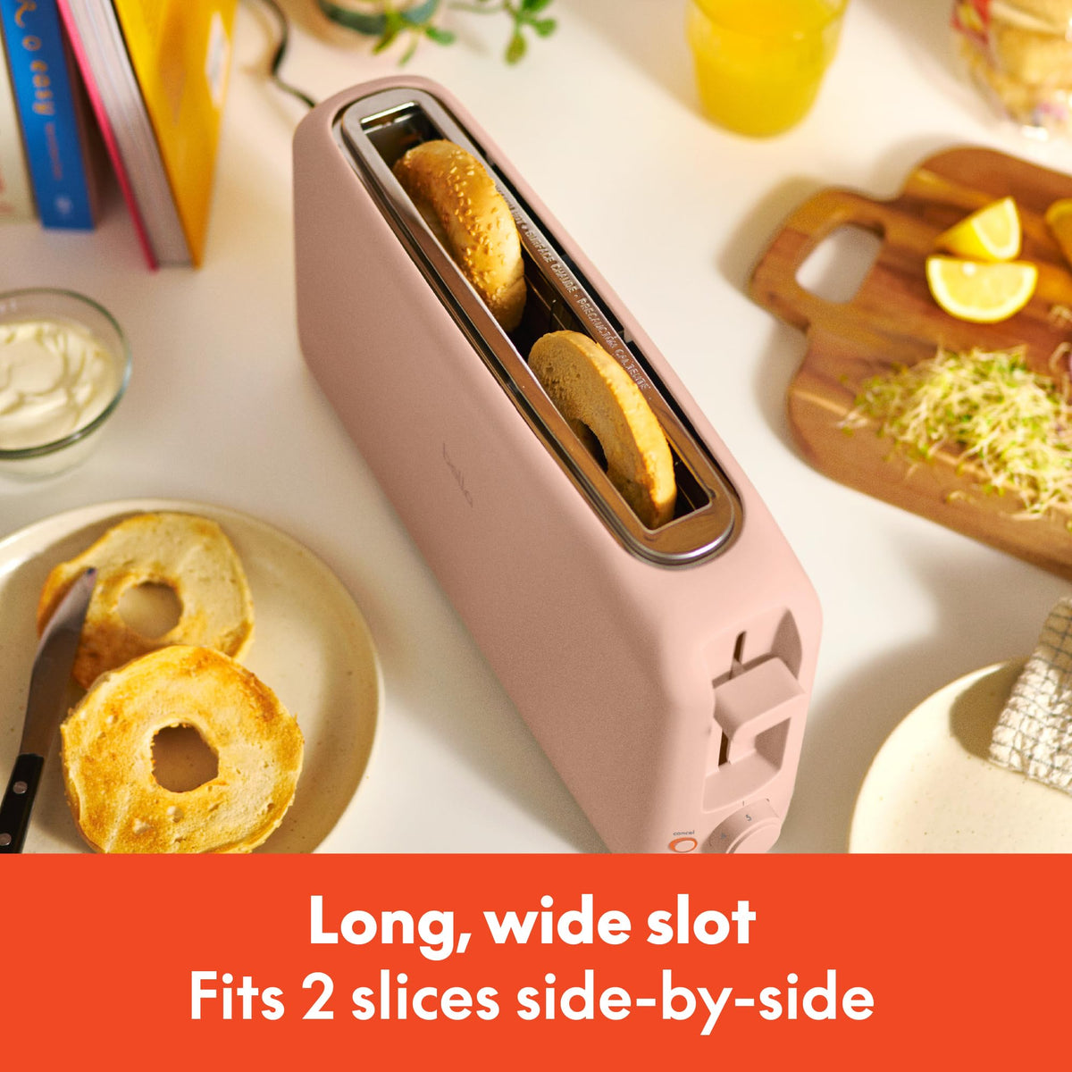 BELLA 2-Slice Slim Toaster for Compact Kitchen Spaces