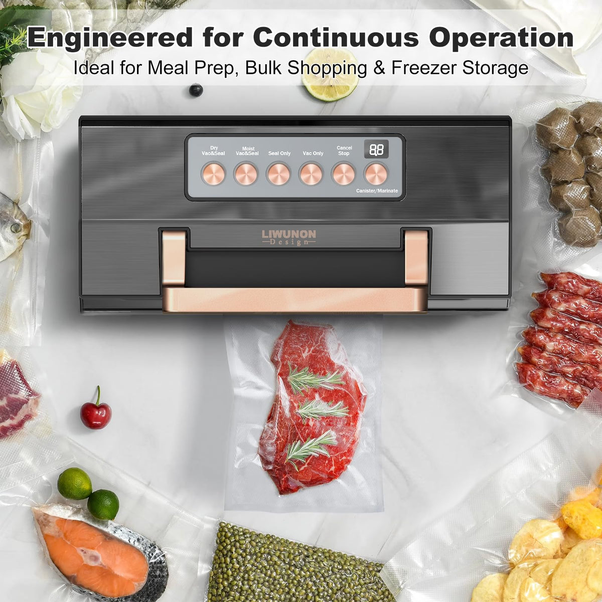 Commercial Automatic Vacuum Sealer with Double Heat Seal