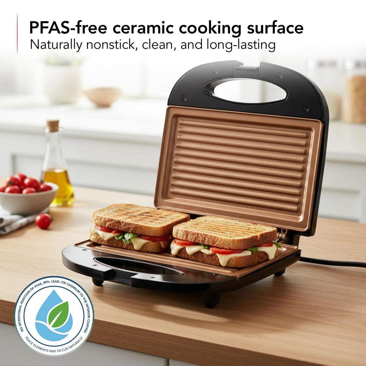 OVENTE Electric Panini Press & Sandwich Maker