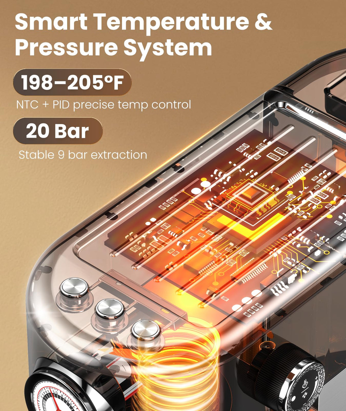 Atatix 20-Bar Espresso Machine with Milk Frother