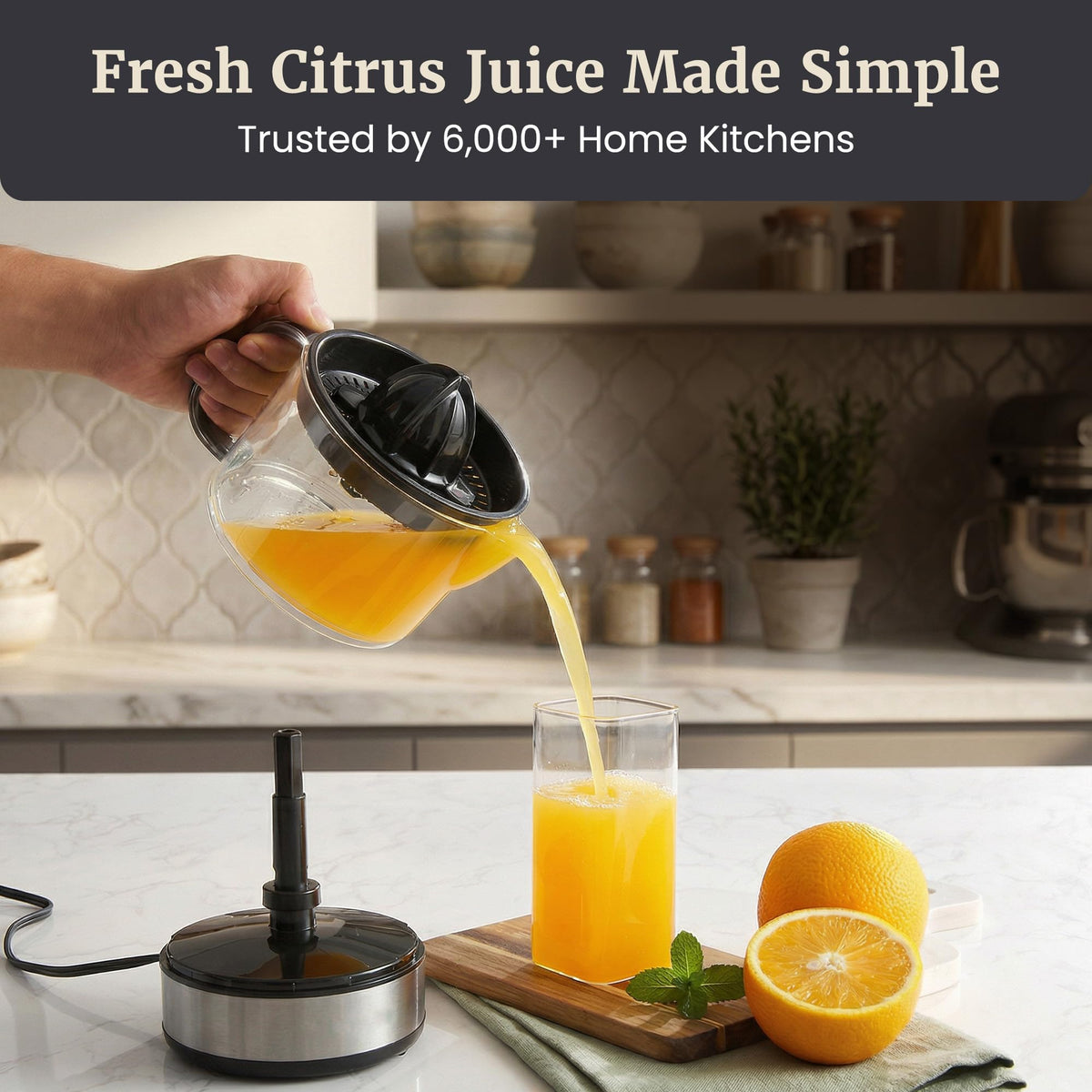 Elite Gourmet Electric Citrus Juicer for Fresh Juice